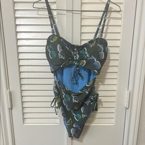 Pineapple Print One Piece Swimsuit